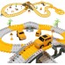 WTOR Toys 236Pcs Construction Toys Race Track Car Kids Boys Toys Set with 6pcs Construction Race Cars Flexible Track Playset Road Traffic Sign Bridge for Kids Age  over 7